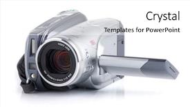  Presentation with teachnology and brain white - Beautiful presentation design featuring high definition - hdv camcoder isolated on white backdrop and a white colored foreground