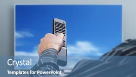  Presentation with definition - Presentation design having high definition - man sitting on a sofa background and a teal colored foreground