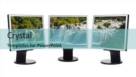  Presentation with croatia - Presentation theme with high definition - waterfall krka croatia in computer background and a seafoam green colored foreground