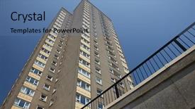  Presentation with housing - Cool new presentation theme with high density social housing block backdrop and a teal colored foreground