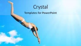  Presentation with high jump - Cool new PPT theme with high dive backdrop and a  colored foreground