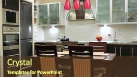  Presentation with luxury - PPT theme consisting of high end - beautiful luxury modern kitchen background and a tawny brown colored foreground
