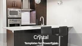  Presentation with stainless steel - Theme consisting of high end - modern luxury kitchen interior background and a dark gray colored foreground