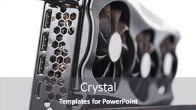  Presentation with hardware computer - Slide set consisting of high-end-graphics-card-computer background and a dark gray colored foreground