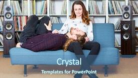  Presentation with man relaxing on massage table - Slide set featuring high end love - man relaxing on the lap background and a ocean colored foreground