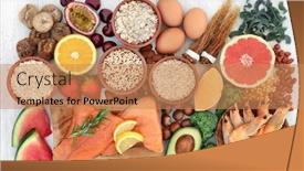  Presentation with food minerals - Audience pleasing presentation theme consisting of high-energy-health-food backdrop and a coral colored foreground