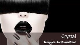  Presentation with black girl - Presentation theme with high fashion black and white background and a wine colored foreground