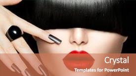  Presentation with girl model - Colorful slide set enhanced with high fashion model girl portrait backdrop and a coral colored foreground