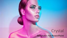  Presentation with girl model - Amazing presentation having high-fashion-model-girl backdrop and a coral colored foreground