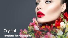  Presentation with girl model - PPT layouts consisting of glamor - high fashion model girl background and a dark gray colored foreground