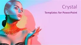  Presentation with glowing skin - Theme featuring high-fashion-model-woman-portrait background and a pink colored foreground