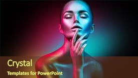  Presentation with studio lights - Cool new slide set with high fashion model woman backdrop and a tawny brown colored foreground