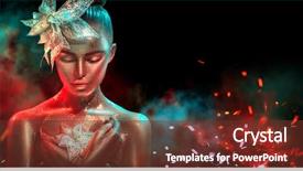  Presentation with flower woman - Cool new theme with high fashion model woman backdrop and a tawny brown colored foreground