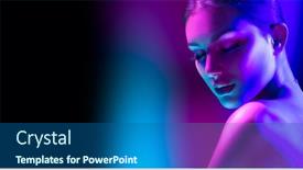  Presentation with design fashion - Theme with high-fashion-model-woman background and a ocean colored foreground