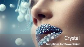  Presentation with winter blue - Cool new presentation design with high fashion portrait over blue backdrop and a violet colored foreground