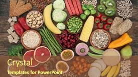  Presentation with digestive system - Slide deck having high-fibre-dietary-health-food background and a tawny brown colored foreground