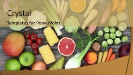  Presentation with food minerals - Audience pleasing slides consisting of high fibre health food concept backdrop and a yellow colored foreground