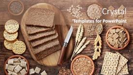  Presentation with food grains - Colorful slide set enhanced with antioxidants omega 3 vitamin backdrop and a coral colored foreground