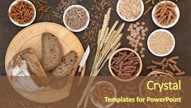 Presentation with wheat bran - Presentation theme having high fibre natural health food background and a tawny brown colored foreground