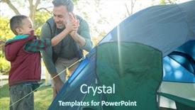  Presentation with campsite - Presentation theme enhanced with high five after setting background and a  colored foreground