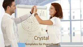  Presentation with diagram - PPT layouts with high five at whiteboard diagram background and a  colored foreground