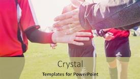  Presentation with childs - Beautiful presentation theme featuring high-five-line backdrop and a soft green colored foreground