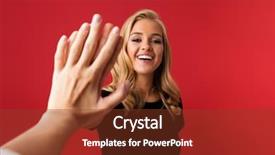  Presentation with give - Beautiful presentation theme featuring high five to someone backdrop and a tawny brown colored foreground