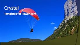  Presentation with paragliding - Audience pleasing presentation theme consisting of high fliers - paragliding in the swiss alps backdrop and a cobalt blue colored foreground
