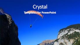  Presentation with paragliding - Presentation theme consisting of high fliers - paragliding in the swiss alps background and a royal blue colored foreground