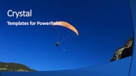  Presentation with paragliding - Colorful slide set enhanced with high fliers - paragliding in the swiss alps backdrop and a navy blue colored foreground