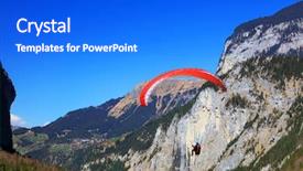  Presentation with paragliding - Audience pleasing PPT theme consisting of high fliers - paragliding in the swiss alps backdrop and a cobalt blue colored foreground
