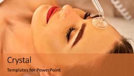  Presentation with high frequency - Beautiful PPT layouts featuring high frequency machine in spa backdrop and a gold colored foreground