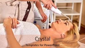  Presentation with high frequency - PPT theme enhanced with high frequency machine in spa background and a coral colored foreground