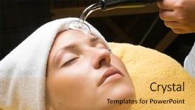  Presentation with sterilization - Beautiful presentation theme featuring high frequency treatment for skin backdrop and a  colored foreground