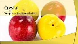  Presentation with fructose - Amazing theme having high fructose - fresh plums on white background backdrop and a  colored foreground