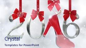  Presentation with shoe - Audience pleasing slide deck consisting of high heel shoe and 2016 backdrop and a sky blue colored foreground