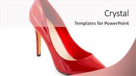  Presentation with shoe - Amazing presentation having high heel shoes - red shoe isolated on white backdrop and a white colored foreground