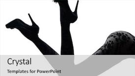  Presentation with studio - Colorful presentation design enhanced with high heels - one woman legs silhouette backdrop and a light gray colored foreground