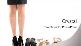  Presentation with shopping - PPT theme having high heels - shopping and sale female legs background and a white colored foreground
