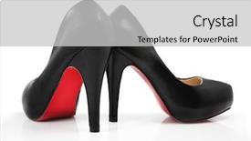  Presentation with shoes - PPT theme consisting of high heels footwear - shoes background and a light gray colored foreground