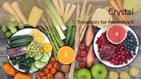  Presentation with food minerals - Slides featuring high fibre super food concept background and a coral colored foreground