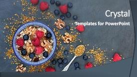  Presentation with healthy breakfast - Presentation enhanced with minerals and vitamins on slate background and a gray colored foreground