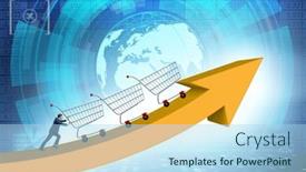  Presentation with inflation - Presentation theme featuring high-inflation-concept-with-people background and a light blue colored foreground