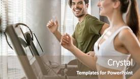  Presentation with running treadmill - Cool new slides with high-intensity interval training backdrop and a coral colored foreground