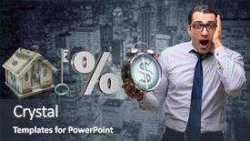  Presentation with mortgage - Colorful theme enhanced with high interest mortgage rate backdrop and a dark gray colored foreground