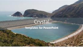  Presentation with geo - Beautiful PPT theme featuring high-island-reservoir-in-hong backdrop and a gray colored foreground