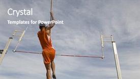  Presentation with vault - Theme with high jump - low angle view background and a gray colored foreground