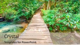  Presentation with waterfall - Amazing PPT theme having high level - beautiful waterfall at erawan national backdrop and a lemonade colored foreground