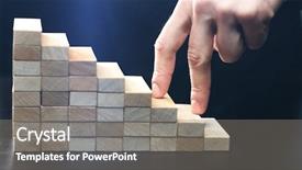  Presentation with climbing stairs - Colorful PPT theme enhanced with high level - hand climbing stairs made backdrop and a gray colored foreground