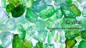  Presentation with recycle glass waste for recycling - Theme consisting of high magnification recycled green glass background and a  colored foreground